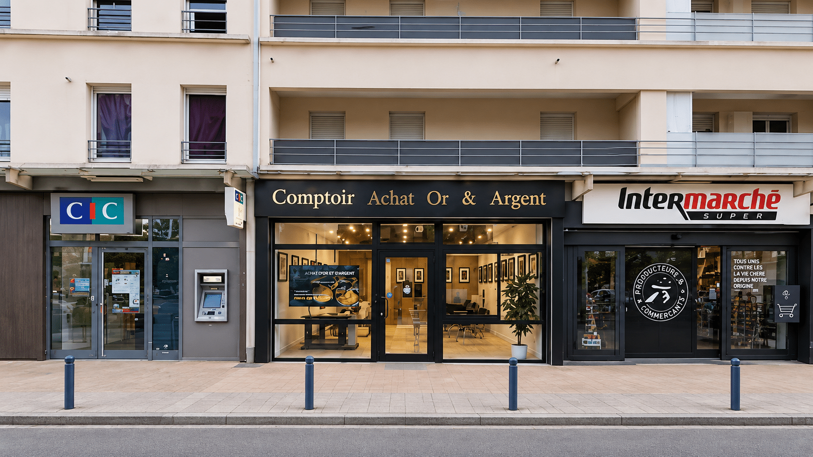 Comptoir AOV de Vauréal entre le CIC et Intermarché